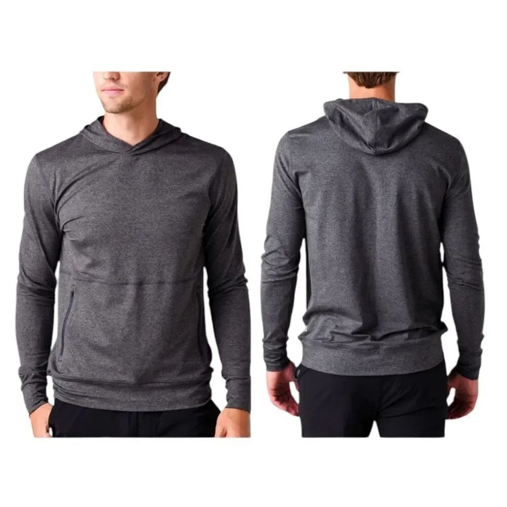 Vuori Hoodie Men's Ponto Performance Pullover Dark Heathered Grey Size S